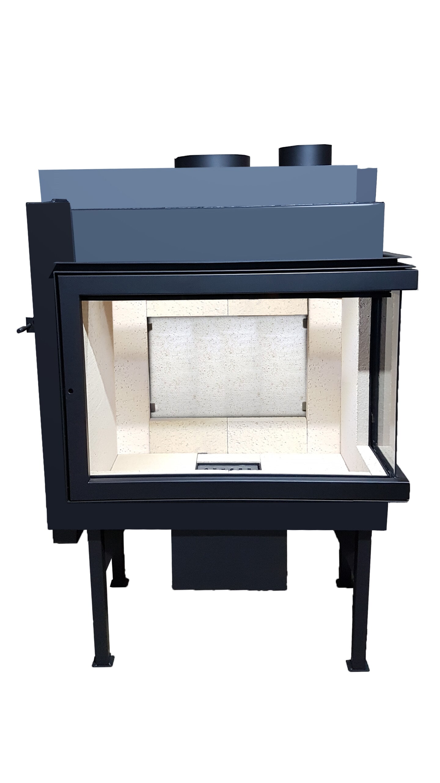 Teplovzdušná krbová vložka rohová se zadním přikládáním AERON R